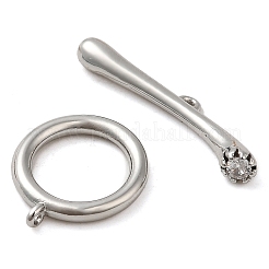 Латунные застежки-тоггл из прозрачного кубического циркония KK-M270-01P
