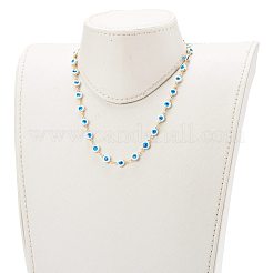 Collane con catena a maglie malocchio smaltate in ottone&nbsp;NJEW-JN03454