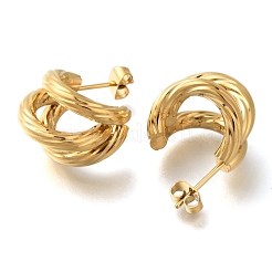 Ионное покрытие (ip) 304 нержавеющая сталь серьги-гвоздики EJEW-H008-04G-01