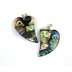 Латунь Пауа оболочки сердца большие кулоны&nbsp;SSHEL-F0006-53