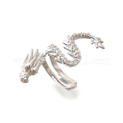 Серьги-каффы из латуни с прозрачным кубическим цирконием&nbsp;LS-EJEW-Q025-01A-P