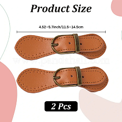 Вырезанная полая 2шт кожаная пряжка-тогл&nbsp;AJEW-CL0001-26B