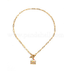 Colliers pendentifs en forme d'enveloppe en acier inoxydable 304&nbsp;WG8DC21-01