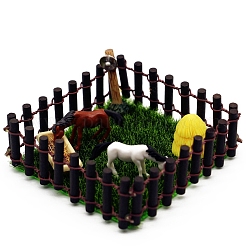 プラスチック製のミニ馬小屋  マイクロランドスケープホームドールハウスアクセサリー  小道具の装飾のふりをする  ココナッツブラウン  30x90mm&nbsp;PW-WG47904-01