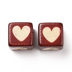 Непрозрачные печатные бусы акриловые&nbsp;LS-MACR-C007-01C