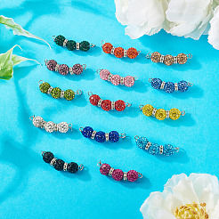 14 шт. 14-х цветные шарм-коннектор из полимерной глины со стразами&nbsp;PALLOY-TAC0145