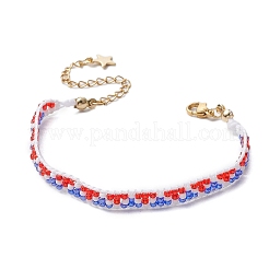 Браслеты из стеклянного бисера ручной работы для женщин BJEW-MZ00156-01