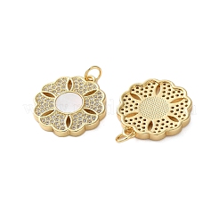Pendentifs avec zircon cubiques à micro-pavés en laiton&nbsp;KK-U070-17A-G