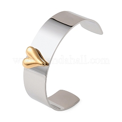 Bracciali a polsino in acciaio inossidabile 304 bicolore&nbsp;BJEW-D465-05B-GP