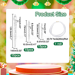 45 шт. рождественские пластиковые сосульки-подвески-украшения DIY-WR0003-04