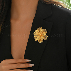 Элегантная брошь-цветок из латуни для женщин EA0898