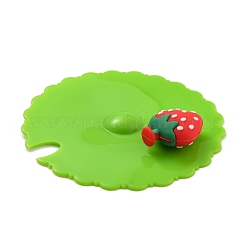 Coperchio della tazza in silicone alimentare alla fragola&nbsp;AJEW-G031-02B
