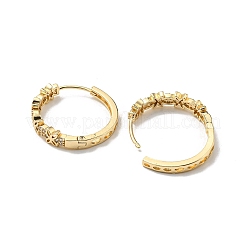 Серьги-кольца из латуни с прозрачными циркониями EJEW-B035-22KCG