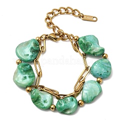 Двухслойные браслеты из нержавеющей стали 304 и окрашенных натуральных ракушек BJEW-G763-06G