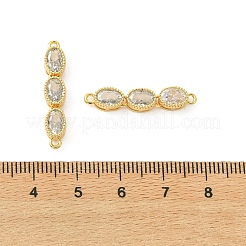 Ciondoli connettore a triplo anello ovale in ottone con pavé di zirconi cubici trasparenti Shegrace&nbsp;XGRQ3P620-644G