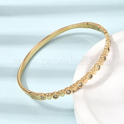 Bracelets manchettes à charnière en acier inoxydable 304 avec strass en forme de cœur pour femmes&nbsp;SA-CBA61B8-10G
