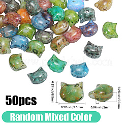 50 шт. стеклянные бусины с эффектом запекания Пикассо GLAA-PA0001-16