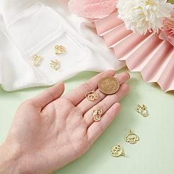 8шт 2 стиля латунные микропаве прозрачные подвески с кубическим цирконием KK-BC0010-32