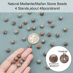Fili di perline di pietra naturale di maifanite / maifan&nbsp;G-AR0002-24