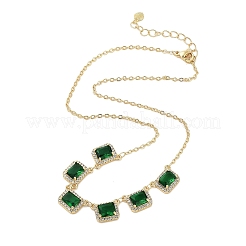 Ожерелья из кубического циркония с покрытием из латуни и микропаве NJEW-M215-02G-04