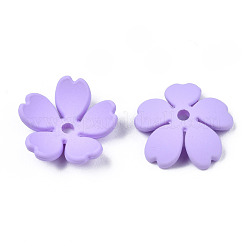 Прорезиненные непрозрачные акриловые колпачки для бусин&nbsp;ACRP-T010-02C