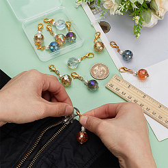 12 шт. 6 стиля граненых стеклянных подвесных украшений&nbsp;HJEW-FG00019