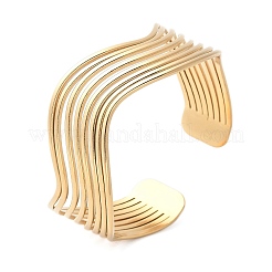 Многослойные волнистые браслеты-манжеты из нержавеющей стали 304 для женщин&nbsp;BJEW-U032-18G