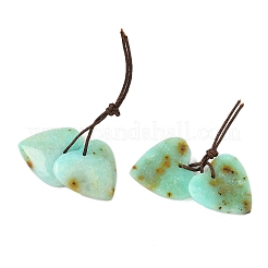 Кулоны с натуральной африканской бирюзой (яшмой) G-S398-03C