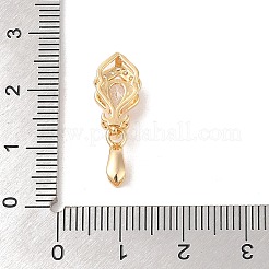 Goldene Messing Micro Pave klare Zirkonia Eispickel KlemmKlaue&nbsp;X-KK-B100-049G-01