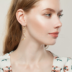 4 пара двухцветных спиральных серег из нержавеющей стали 304 для женщин EJEW-AN0003-02