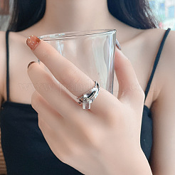 Застежка-молния 925 регулируемые кольца из стерлингового серебра для женщин&nbsp;FS-WG0937D-01