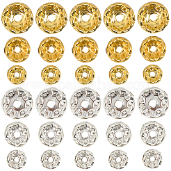 300шт 6 вида латунных бусинок со стразами RB-PA0001-02