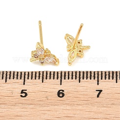 Ohrstecker aus Messing mit Mikropavé-Zirkonia für Damen&nbsp;KK-A305-08G-02