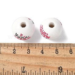 Тема дня матери печатные деревянные европейские бусины WOOD-F016-06