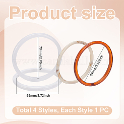 4шт 4 стиля акриловых браслетов для женщин BJEW-UN0001-78