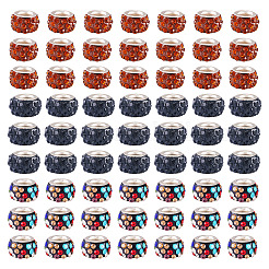 105шт 3 цвета полимерная глина горный хрусталь европейские бусины&nbsp;CPDL-TA0001-02