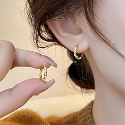 Orecchini a cerchio con anello twist in lega di cristallo e strass&nbsp;FS-WGBE8B9-01