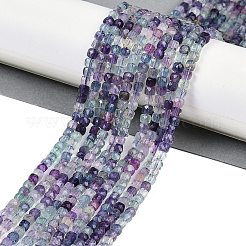 Природных красочные флюорита бисер нитей G-P553-E01-03