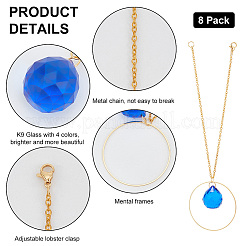 8шт стеклянные подвесные украшения в форме слезы HJEW-PH01772