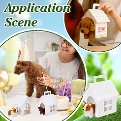 Geschenkboxen aus Papierkarton mit Griffen und Fenster für Hunde&nbsp;CON-WH0107-78B