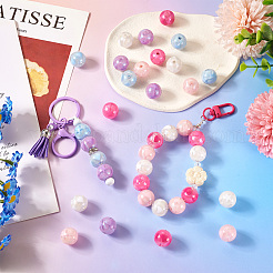 20 комплект акриловых круглых бусин 10 видов OACR-TA0002-86