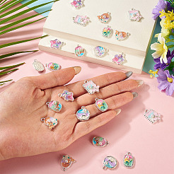 24шт 6 стиля подвески из сплава с эмалью&nbsp;ENAM-TA0003-27