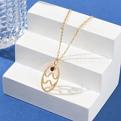 304 ステンレススチール キュービックジルコニア 十二星座 ルーンペンダント アズキチェーンネックレス 女性用  18KGP本金メッキ  水瓶座  17.83インチ（45.3cm）&nbsp;NJEW-B121-02G-11