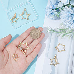 6 шт. 6 стиля латунные микропаве прозрачные кубические цирконии винтовые карабины замки-подвески&nbsp;ZIRC-UN0001-16