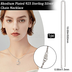 1 шт. 925 цепочки-веревки из стерлингового серебра NJEW-BBC0001-16P-02