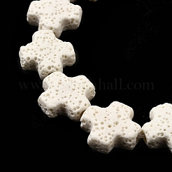 Бусы из натуральной лавы G-L498-E02-01D