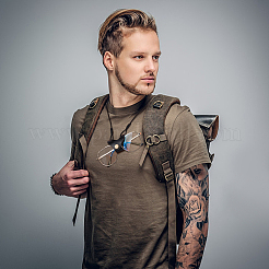 2шт. 2-цветный кожаный ремешок для очков с зажимом-держателем и латунной пряжкой&nbsp;AJEW-GF0005-54