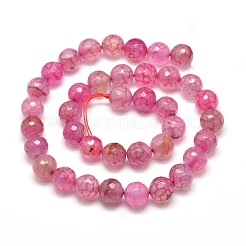 Окрашенные естественный агат граненый бисер пряди круглые&nbsp;G-E268-02