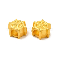 ラックめっき合金欧州ビーズ  大穴ビーズ  舵  マットゴールドカラー  12x10.5x7mm  穴：4.5mm&nbsp;PALLOY-K255-10MG