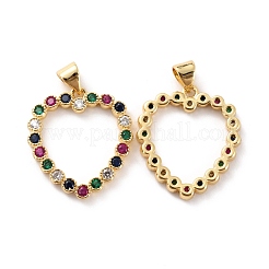 Кулон из латуни с прозрачным кубическим цирконием ZIRC-Z018-19G